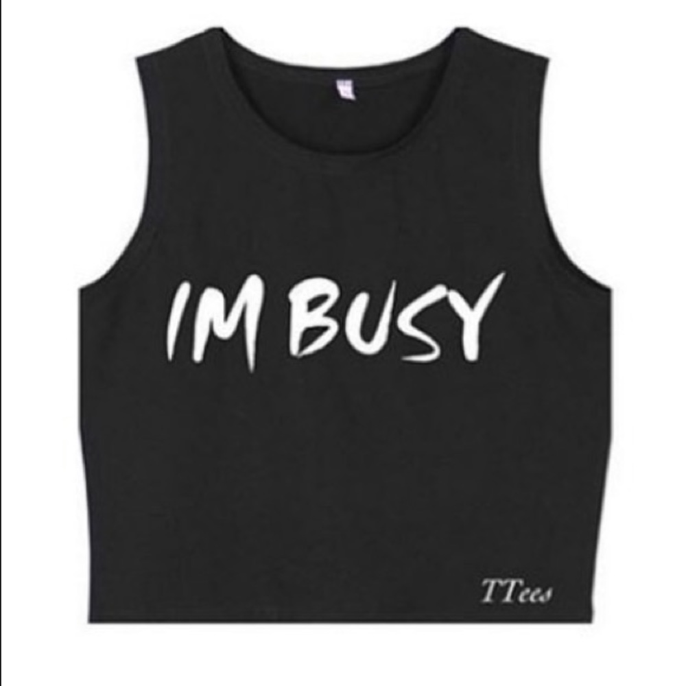 IM BUSY STRAP BLACK CROP